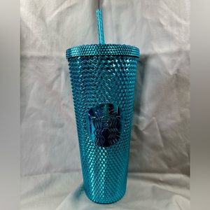 BNWT Starbucks Chrome Teal Venti Tumbler